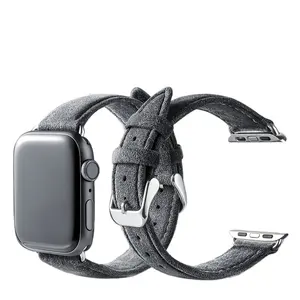 רצועת עור לשעון אלקנטרה לאפל iWatch Band S3/4/5/6/7/8/9/אקססוריז לשעון אולטרה