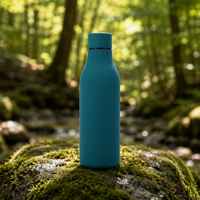 Bouteille d'eau isotherme portable personnalisée de 500 ml en caoutchouc mat à petite ouverture pour activités de plein air, bureau et pêche
