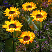 Éclairage solaire pour jardin, lampes en forme de tournesol artificielles, imperméables pour l'extérieur, pour les décorations de jardins et de paysages de stations balnéaires