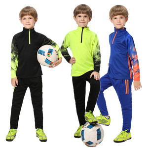 Grosir Pabrik Setelan Latihan Sepak Bola Anak Laki-laki dan Perempuan Lengan Panjang Pakaian Olahraga Cetak Transfer Panas 100% Poliester - Product Image 2