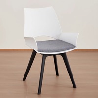Chaise nordique en plastique épaissi avec dossier rotatif, polyvalente pour la salle à manger, le bureau et l'étude, idéale comme chaise d'ordinateur pour adulte