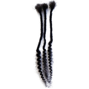 Curly End Locs River Locs Extensions Extensions de cheveux humains permanents faits à la main de 0.4cm d'épaisseur - Product Image 4