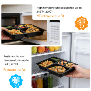 Barquette alimentaire <span class=keywords><strong>jetable</strong></span> en <span class=keywords><strong>plastique</strong></span> PP à 5 compartiments pour micro-ondes - Product Image 4