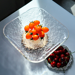 صينية زبدة زجاجية للمنزل للزفاف ، صينية مطبخ مستطيلة القدم ، زجاج كبير شفاف - Product Image 3