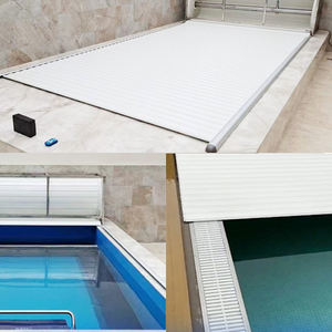 Couverture de <span class=keywords><strong>piscine</strong></span> automatique en aluminium à lamelles électriques avec protection UV, taille personnalisable, 110V/220V pour l'isolation hivernale - Product Image 4