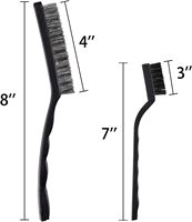 Ensemble de brosses métalliques, brosse à poils métalliques à manche courbé pour nettoyer les scories de soudure, la rouille et la poussière, manche courbé