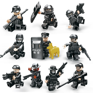 Quân sự vũ khí người lính thiết lập nhựa khối xây dựng đồ chơi với pháo roadblock hai màu Súng cỏ phụ kiện - Product Image 2