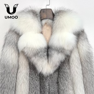 Abrigo de Piel de Zorro Auténtica Natural de Lujo para Mujer, Chaqueta Gruesa y Cálida de Invierno con Cuello Vuelto, Forro de Seda - Product Image 4