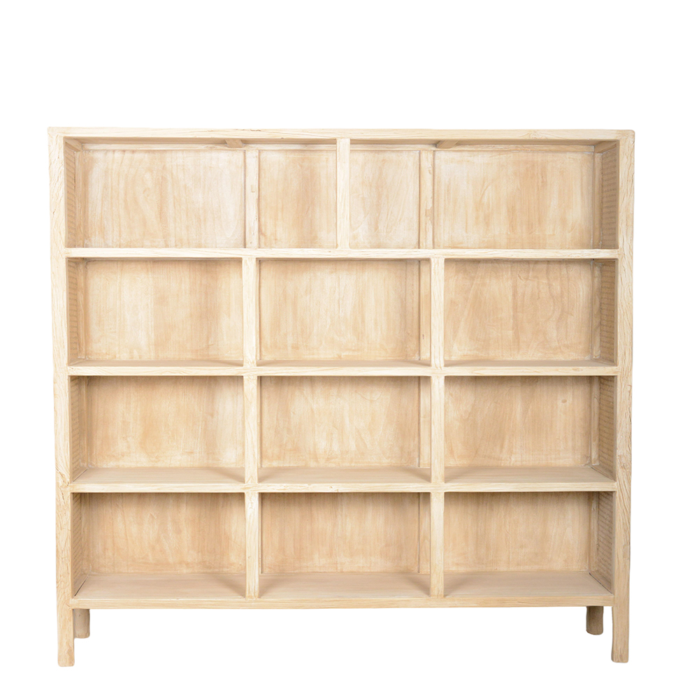Best Quality Rustic Vintage Reclaimed Solid Pine Wood Display Bamboo Side Cabinet Bookcase