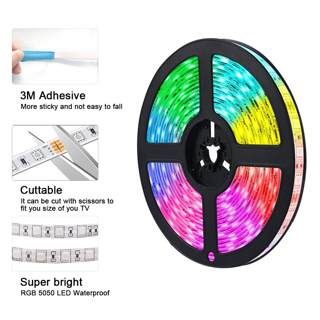 12v 5050 RGB 30D Led Strip Lights NO Waterproof Interior Decoration TV Background Kitchen Led Lights Luces Led