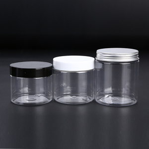 100ml 150ml 200ml 250ml 300ml Cosmetische crème haar gel voedsel scrub boter verpakking amberkleurige PET PCR plastic pot met zwarte schroefdeksel - Product Image 5
