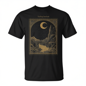 Camiseta The Ring Goes South negra para hombre, talla mediana, diseño de fantasía - Product Image 2