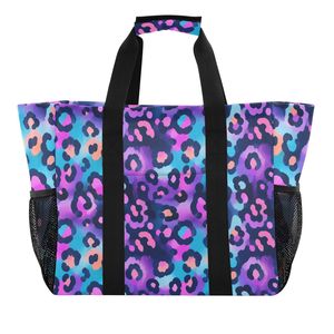 Panier à linge pliable à faible MOQ avec poches latérales en maille, sac de courses grand format imprimé léopard, anti-poussière, imperméable et indéchirable - Product Image 1