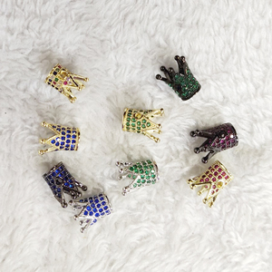 Micro Pave <span class=keywords><strong>CZ</strong></span> Hạt Spacer Vương Miện DIY Cubic Zirconia Mặt Dây Chuyền Charms Đối Với Trang Sức Làm Đồ Trang Sức Phát Hiện Thành Phần Bán Buôn - Product Image 6