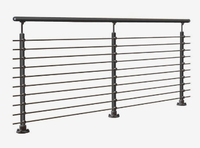JBM JBM-054 Garde-corps moderne pour escalier et balcon, en tube d'acier inoxydable poli au sable, taille personnalisable, côté