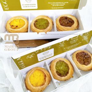 Cajas de embalaje personalizadas para tartas de huevo, galletas, magdalenas, rosquillas, ventanas de 4-6 agujeros, materiales de grado alimenticio, laminado mate en relieve para gelatina - Product Image 2