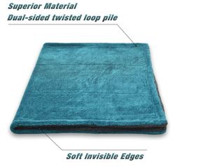 Dubbelzijdige microvezel reinigingsdoek auto droogdoeken microvezel handdoeken 1400gsm 1600gsm dubbel gedraaide droogdoek - Product Image 5