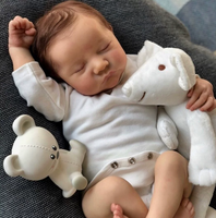 Poupée Reborn en Silicone Souple de 20 Pouces avec Veines Visibles, Jouet Bébé Réaliste en Silicone, Poupée Tendance pour le Commerce International Transfrontalier