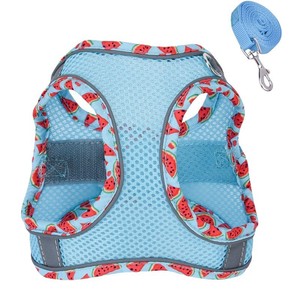 Kalung Harness mewah untuk cuaca panas, baju Harness mewah, kucing, desain jaring nyaman, cuaca panas, reflektif, Set tali kekang mewah, untuk keamanan waktu malam - Product Image 6