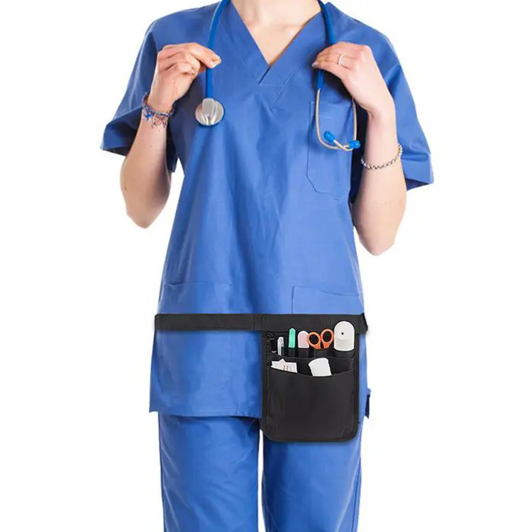 OEM Nurse Fanny Pack Medical Waist Bag Fashionable Daily Use Nylon Waist Bag Colorful Solid Pattern Logo Solid Pattern Logo