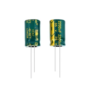 Tienda icchips, alta calidad y nuevo condensador electrolítico original 35V2200UF 2200UF 35V tamaño 13X20MM