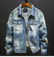Veste de printemps pour hommes, nouveau manteau en jean mince et ample, vente en gros pour hommes, veste en jean personnalisée pour hommes