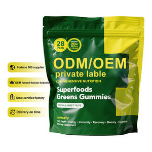 Superventas de fábrica para la salud de los adultos, vitamina digestiva y que aumenta la inmunidad, venta al por mayor, superalimento, suplementos de gomitas vegetales verdes - Product Image 1