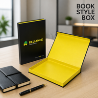 Boîte cadeau écologique en forme de livre avec fermeture magnétique, logo personnalisé, carton rigide de luxe, laminage mat, matériaux recyclés, nouveauté