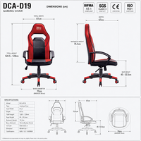 Chaise de jeu ergonomique à dossier haut, mécanisme d'inclinaison papillon, accoudoirs incurvés, chaise de bureau pivotante en cuir PU