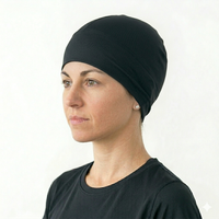 Casquette d'été respirante en maille anti-transpiration avec logo personnalisé, noire unie, pour cyclisme, course, sport, moto, ou comme doublure de casque