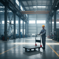 Carretilla de Plataforma Plegable de 4 Ruedas de Alta Resistencia con Capacidad de 500 kg, Construcción de Plástico, Uso Industrial, Carretilla de Mano, Carretilla Utilitaria