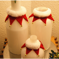 Écharpe de Noël pour animaux de compagnie en velours doux avec clochette, accessoire réglable à nouer, ornement de Noël et du Nouvel An