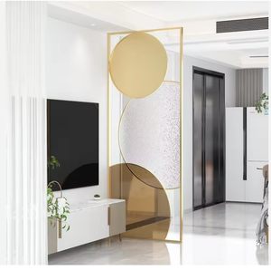 Separador de Habitaciones de Acero Inoxidable Personalizado de Fábrica, Panel Flexible para el Hogar, Biombo Metálico Decorativo - Product Image 3
