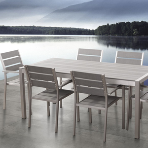 Meubles <span class=keywords><strong>de</strong></span> <span class=keywords><strong>jardin</strong></span> modernes et décontractés <span class=keywords><strong>de</strong></span> haute qualité, meubles <span class=keywords><strong>de</strong></span> salle à manger d'extérieur, ensemble <span class=keywords><strong>de</strong></span> table et <span class=keywords><strong>de</strong></span> chaises en <span class=keywords><strong>plastique</strong></span> et en bois pour patio - Product Image 1