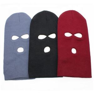 Berretto a Maglia con Copertura Completa del Viso, Stampa Digitale a 3 Fori, <span class=keywords><strong>Maschera</strong></span> da <span class=keywords><strong>Neve</strong></span>, Nuovo Berretto Nero Caldo per Spiaggia e Uso Professionale - Product Image 6