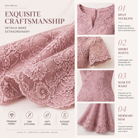 Robe de soirée sirène en dentelle pour femme, manches courtes, robe de cérémonie, robe pour invitée de mariage, fabricant et fournisseur en gros