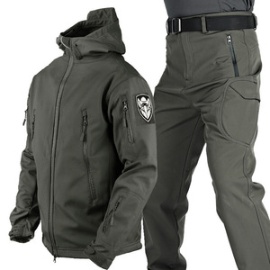 Vêtements de sécurité softshell pour hommes pour l'hiver et l'automne, imperméables, épaissis, combinaison d'entraînement avec isolation supplémentaire - Product Image 4
