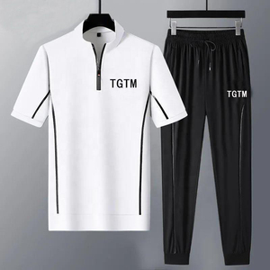 Set da <span class=keywords><strong>uomo</strong></span> tuta estiva t-shirt e pantaloni sottili mantieni fresco l'<span class=keywords><strong>abbigliamento</strong></span> da <span class=keywords><strong>uomo</strong></span> - Product Image 4
