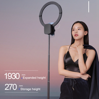 Batterie 4000mAh 3.7V sans fil, trépied pliable de 10 pouces, anneau lumineux sans fil pour selfie, lumière LED à température de couleur réglable
