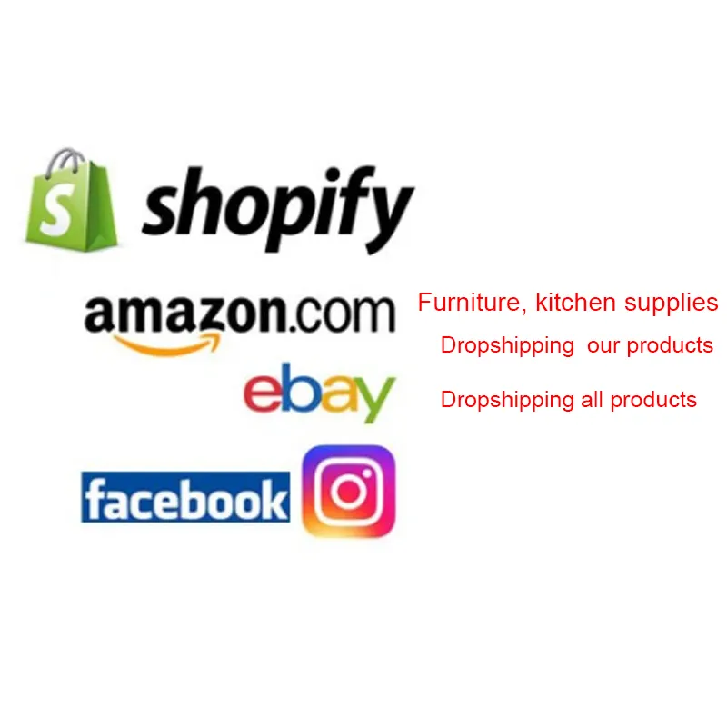 China envío de la gota Instagram Aliexpress Facebook shopify agente socio Dropshipping suministros para muebles de cocina