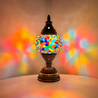 Lampe en mosaïque turque, faite à la main, perles de verre colorées, lampe de table, kit fini, lumière de nuit décorative, décoration d'intérieur