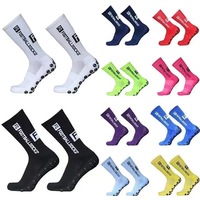 Baleine Logo personnalisé hommes anti-dérapant Crew Running Football Chaussettes Grip Sports Chaussettes en caoutchouc