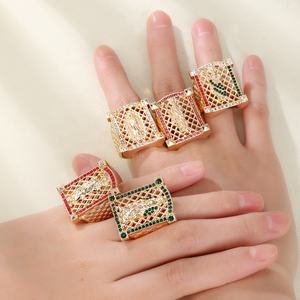 Anelli di Moda Hengdian Ultimo Design Gioielli da Donna Placcati Anello Nuziale da Donna Placcato Oro 18K - Product Image 5