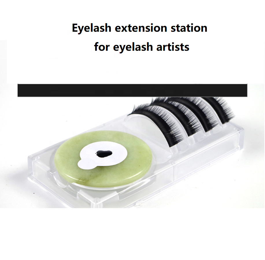 Acrylic Eyelash Extension Pad Drip Glue Table Planting Eyelash 2 In 1 Acrylic Curved Grafting Station Can put Glue Gasket Boxed