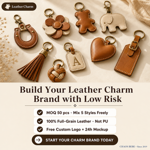Porte-clés personnalisé fait main en cuir PU, broderie au point de croix, breloque de sac, porte-clés de voiture, cadeau, porte-clés mignon vierge pour fille - Product Image 6