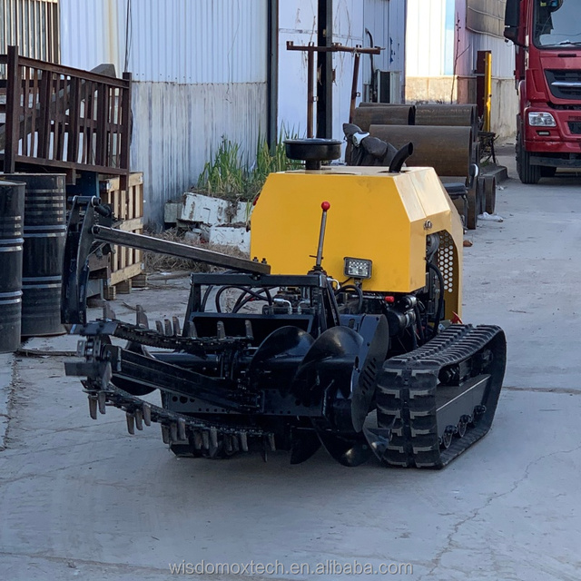 Wireless Remote Controlled Gearbox Chain Trencher Intelligent Crawler Ditching Machine Full Remote Operation High Productivity