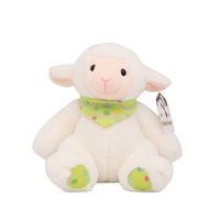 Personnages de dessins animés personnalisés en gros moutons chèvre agneau jouets en peluche avec écharpe verte mascotte animaux en peluche cadeaux