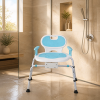 Chaise de bain imperméable pour personnes âgées avec accoudoirs pour personnes handicapées
