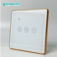 Shinelite 2 ans de garantie panneau en verre trempé à cadre doré interrupteur tactile avec fil neutre