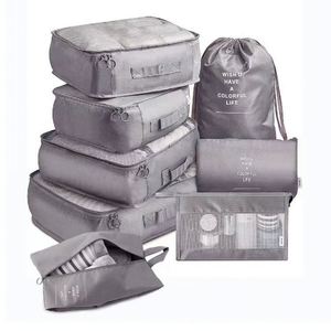 Free Sample Customized logo 8-piece suit clothing <b>storage</b> bag luggage organizer travel bag flight packaging <b>cube</b> wholesale - Product Image 4